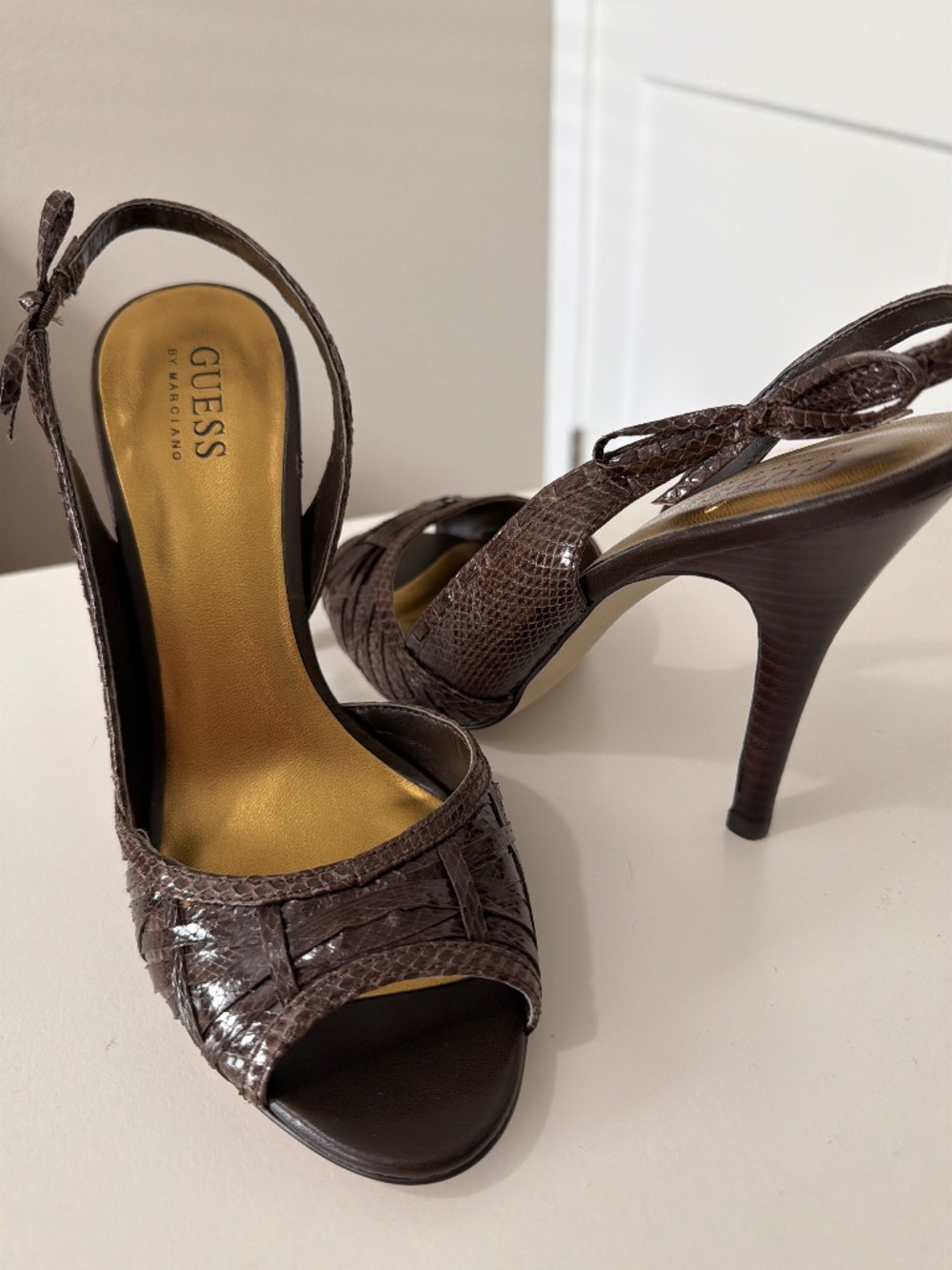 Guess open toed heels